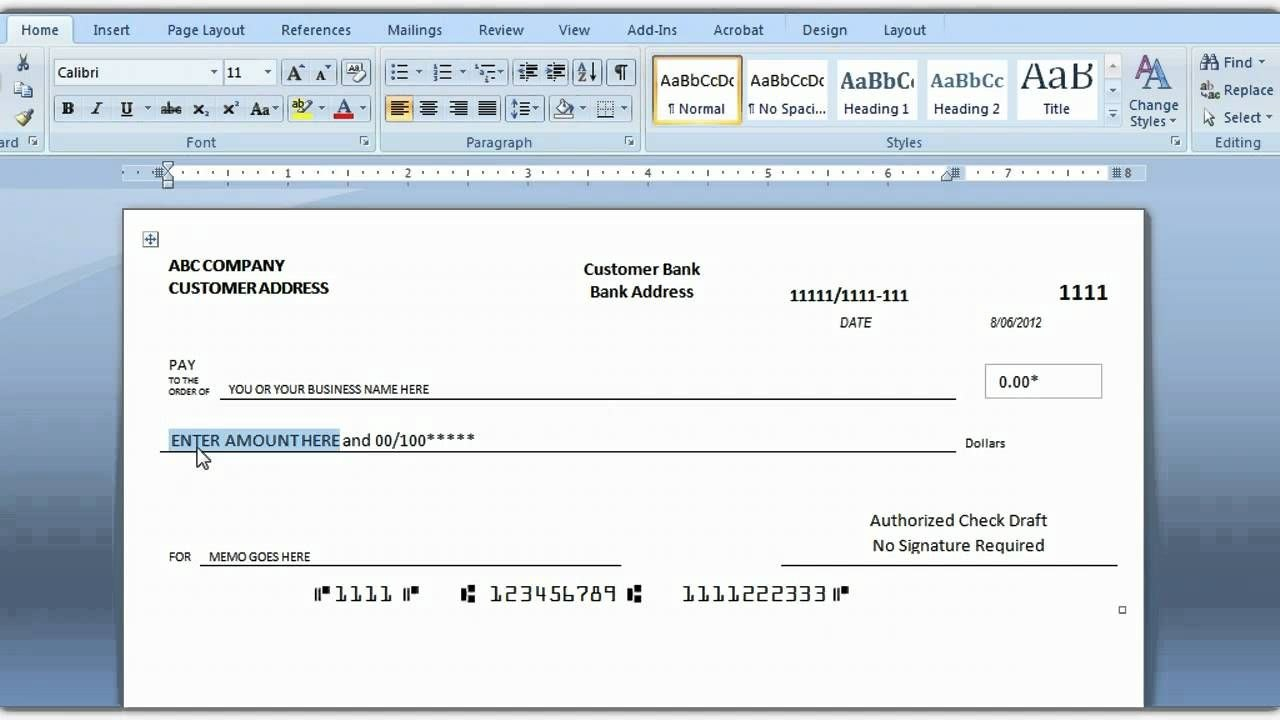 Blankbusinesschecktemplate  Business  Business Checks Payroll for Print Check Template Word