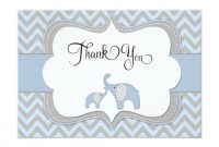 Blue Elephant Baby Shower Thank You Card  Zazzle  Baby Shower within Thank You Card Template For Baby Shower