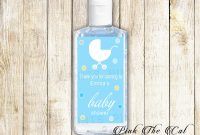 Blue Stroller Hand Sanitizer Labels Stroller Baby Shower  Etsy in Hand Sanitizer Label Template