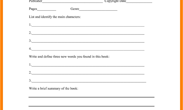 Book Report Template Middle School  Types Of Letter regarding Book Report Template Middle School