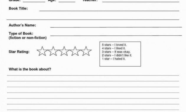 Book Review Template Pdf Ideas Report Format For Th Graders with Book Report Template Middle School