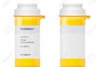 Bottle Of Of Prescription Pill With Labels Template Vector in Prescription Bottle Label Template