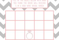 Bridal Shower Bingo Template  Madinbelgrade in Blank Bridal Shower Bingo Template