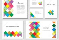 Brochures Flyers And Business Card Templates Set Mosaic Fancy throughout Fancy Brochure Templates