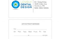 Business Card Appointment Reminder Card Templates  Gargle inside Dentist Appointment Card Template