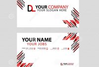 Business Card Template In Black And Red With A Flat And Horizontal throughout Dl Card Template
