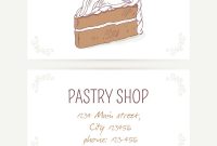 Business Card Template With Chocolate Cake Vector Image throughout Cake Business Cards Templates Free