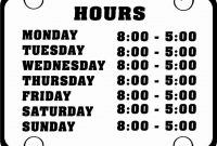 Business Hours Template Microsoft Word Elegant Best Of Printable within Printable Business Hours Sign Template