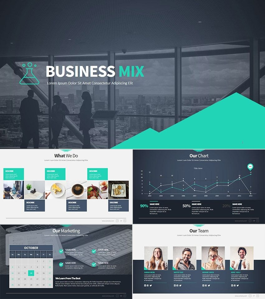 Business Mix  Modern Premium Ppt Presentation Set  Power Point within Ppt Presentation Templates For Business