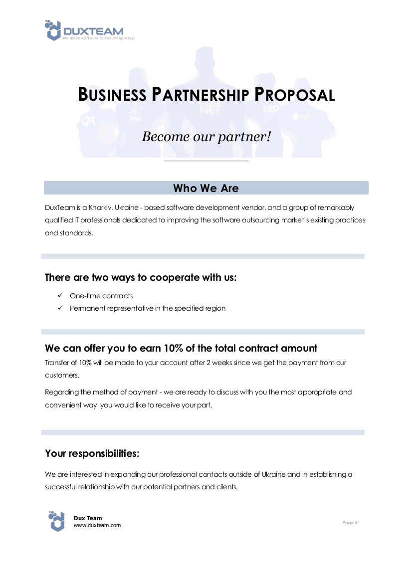 Business Partnership Proposal Examples  Pdf Word Pages  Examples with regard to Business Partnership Proposal Template