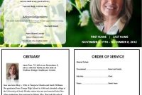 Butterfly Memorial Program  Memorials  Funeral Memorial Funeral within Remembrance Cards Template Free