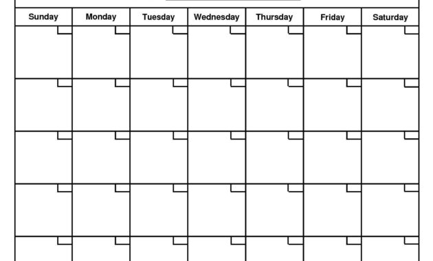 Calendar Template To Print Calendar Month Printable Inside Calendar intended for Month At A Glance Blank Calendar Template
