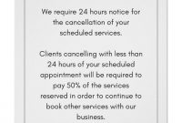 Cancellation Policy Poster More Styles Available Ad Business Spa with regard to Salon Cancellation Policy Template