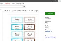 Celebrate The New Year With Free New Year's Templates with regard to Microsoft Word Place Card Template