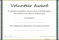 Certificate And Award Templates Simple Volunteer Award Template within Volunteer Award Certificate Template
