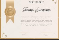 Certificate Award Template Vector Blank In Gold Colors — Stock within Template For Certificate Of Award