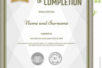 Certificate Completion Template Portrait Brown Green for Certificate Of Completion Template Free Printable