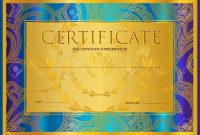 Certificate Diploma Golden Design Template Colorful Background with Certificate Scroll Template