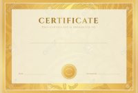 Certificate Diploma Of Completion Template Background Gold for Scroll Certificate Templates