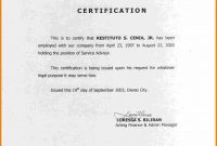 Certificate Employment Template  Weekly Template for Certificate Of Employment Template