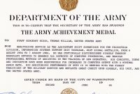 Certificate Of Achievement Army  Sansurabionetassociats regarding Army Certificate Of Appreciation Template