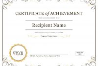 Certificate Of Achievement regarding Employee Anniversary Certificate Template