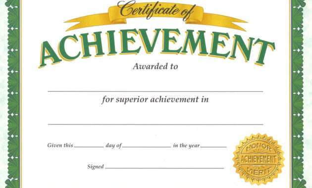 Certificate Of Achievement Template – Certificate Templates with Certificate Of Accomplishment Template Free