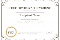 Certificate Of Achievement throughout Certificate Templates