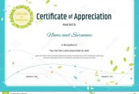 Certificate Of Appreciation Template In Nature Theme With Green for Free Certificate Of Appreciation Template Downloads