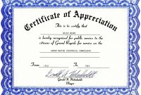 Certificate Of Appreciation Template Word Free Download pertaining to Certificate Of Appreciation Template Free Printable