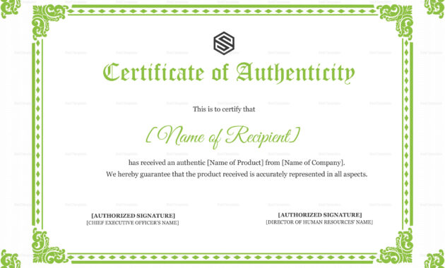 Certificate Of Authenticity Design Template In Psd Word throughout Certificate Of Authenticity Template