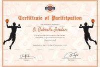 Certificate Of Basketball Participation Design Template In Psd Word inside Player Of The Day Certificate Template