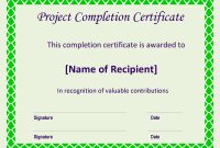 Certificate Of Completion Project  Templates At Allbusinesstemplates throughout Certificate Template For Project Completion