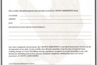 Certificate Of Destruction Form  Template Frightening with regard to Certificate Of Disposal Template