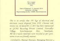 Certificate Of Disposal Template  Mandegar inside Certificate Of Disposal Template