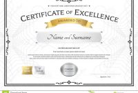 Certificate Of Excellence Template With Gold Award Ribbon On Abs intended for Award Of Excellence Certificate Template