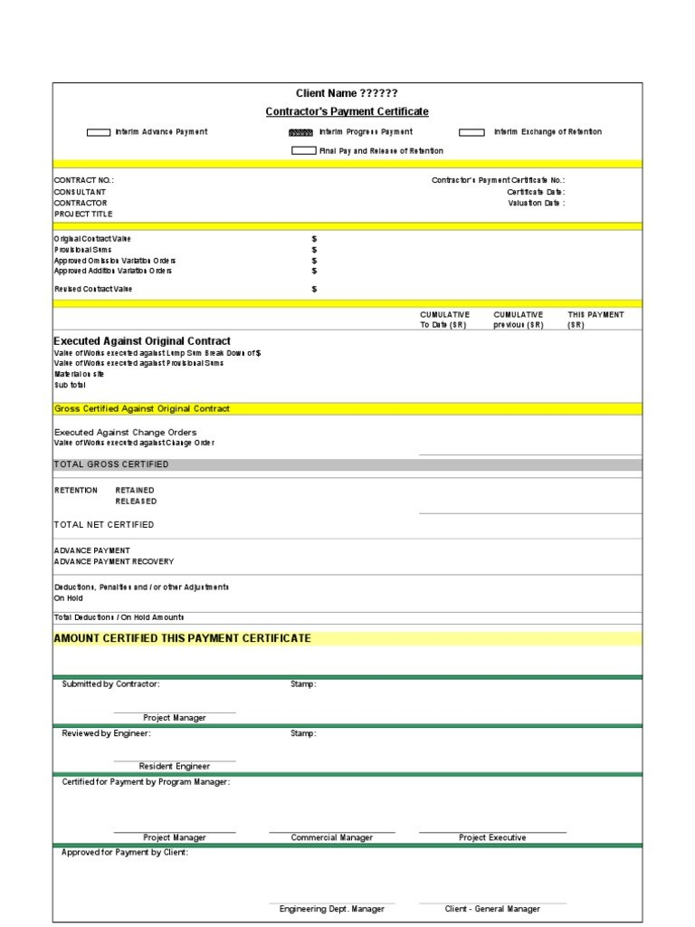 Certificate Of Payment Template  – Elsik Blue Cetane in Certificate Of Payment Template