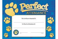 Certificate Of Perfect Attendance  Sansurabionetassociats throughout Perfect Attendance Certificate Free Template