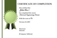 Certificate Of Training Completion  Toha with Free Training Completion Certificate Templates