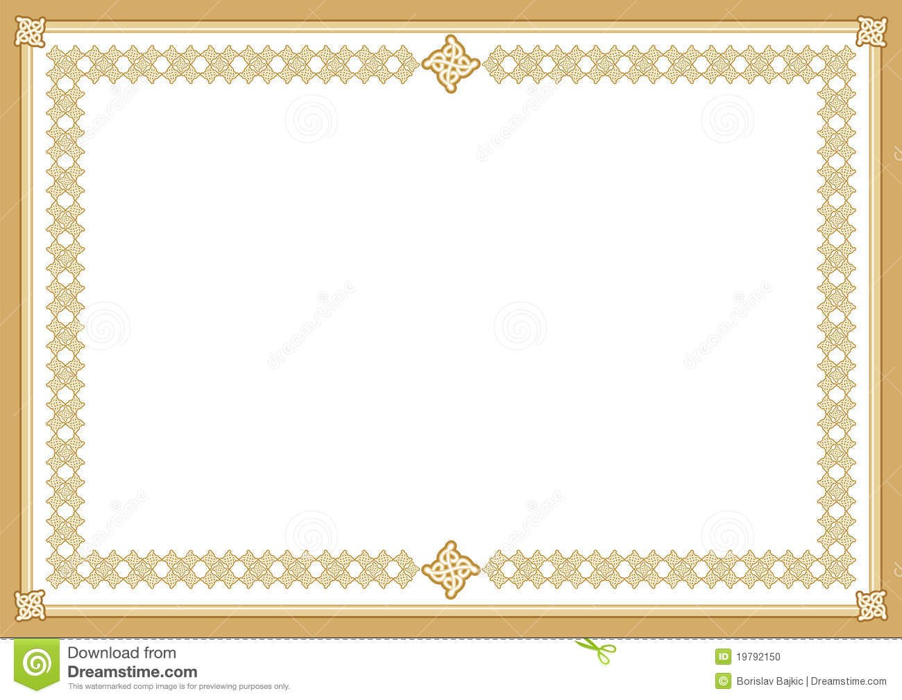 Certificate Stock Vector Illustration Of Award Blank with regard to Award Certificate Border Template