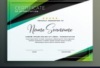 Certificate Template Design In Green Black Vector Image regarding Design A Certificate Template
