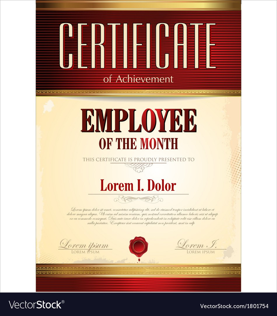 Certificate Template Employee Of The Month in Employee Of The Month Certificate Template With Picture