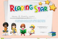 Certificate Template For Reading Star Stock Vector  Illustration Of throughout Star Award Certificate Template