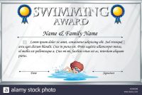 Certificate Template For Swimming Award Illustration Stock Vector intended for Swimming Award Certificate Template