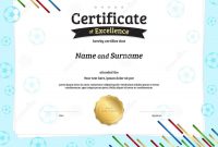 Certificate Template In Football Sport Theme With Ball Border Fr within Athletic Certificate Template