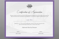 Certificate Template Instant Download Certificate Of Appreciation   Editable Ms Word Doc And Photoshop File throughout Walking Certificate Templates