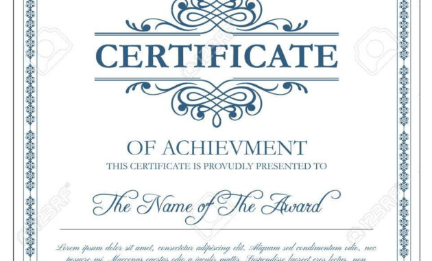 Certificate Template With Guilloche Elements Blue Diploma Border regarding Validation Certificate Template