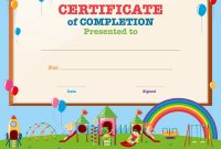 Certificate Template With Kids In Playground Vector Image for Free Kids Certificate Templates
