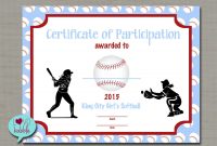 Certificate Templates Girls Softball Baseball T Ball Award for Softball Certificate Templates Free