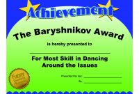 Certificates Fun Certificate From Funny Employee He Bar Yshnikov for Funny Certificates For Employees Templates